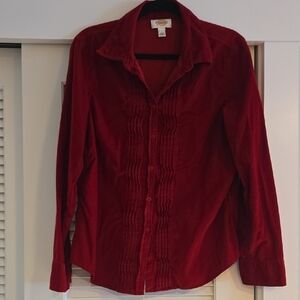 Talbots Classic Red Corduroy Shirt